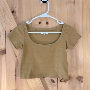 Madewell cropped t-shirt, dark mustard xxs